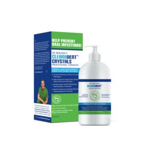 cleanadent liquid crystal box and bottle